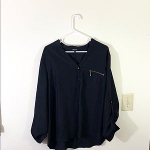 Quarter Length Black Blouse